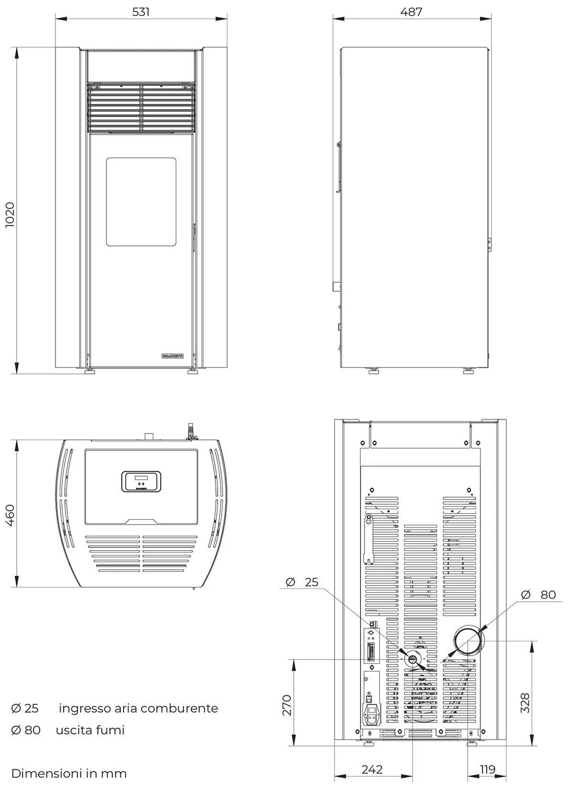 palazzetti ecofire milu stahl schwarz be | Feuer Arena palazzetti ecofire milu stahl schwarz be